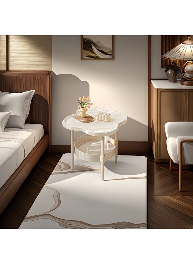 DubaiGallery Space-Saving Round Side Table with Protective Tray Top, Open Storage Shelf, Strong Metal Structure, Minimalist Furniture for Living Room, Bedroom or Office Corners - Image 3